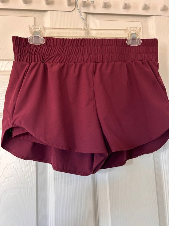 HALARA Pants - HALARA Maroon 2-in-1 Athletic Shorts - MED